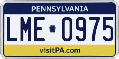 PA license plate LME0975