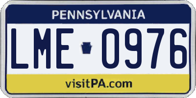 PA license plate LME0976