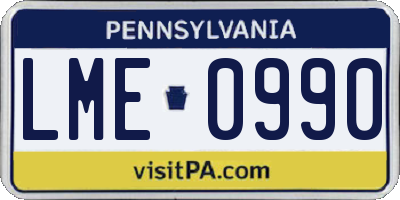 PA license plate LME0990