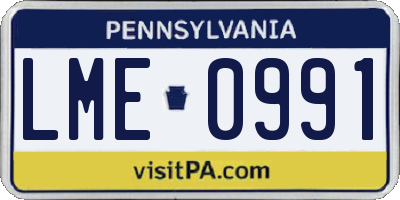 PA license plate LME0991