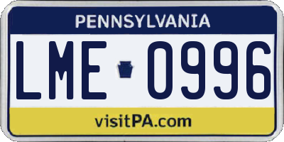 PA license plate LME0996