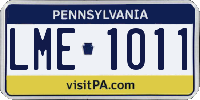 PA license plate LME1011