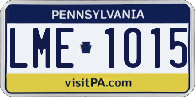 PA license plate LME1015