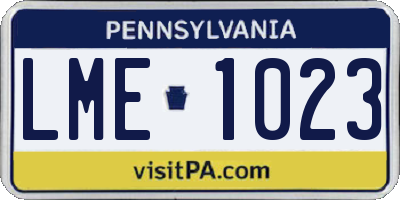 PA license plate LME1023