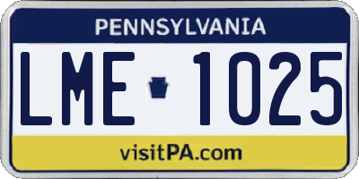 PA license plate LME1025