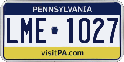 PA license plate LME1027