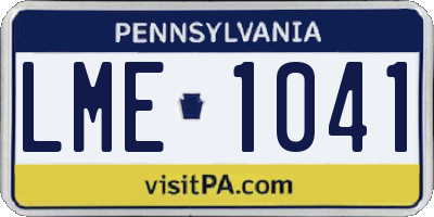 PA license plate LME1041