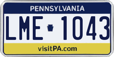 PA license plate LME1043