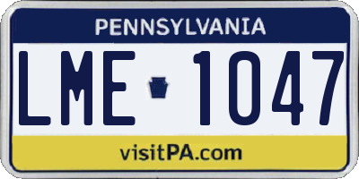 PA license plate LME1047