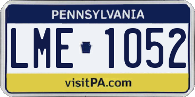 PA license plate LME1052