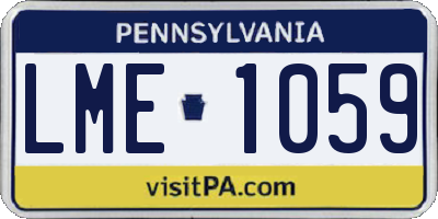 PA license plate LME1059