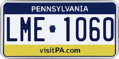PA license plate LME1060