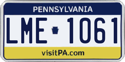 PA license plate LME1061