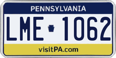PA license plate LME1062