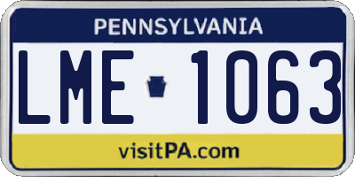 PA license plate LME1063