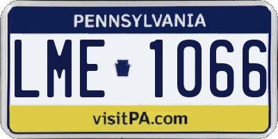 PA license plate LME1066