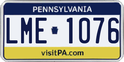 PA license plate LME1076