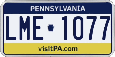PA license plate LME1077