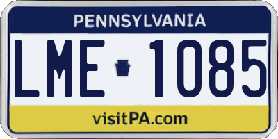 PA license plate LME1085