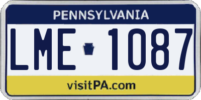 PA license plate LME1087