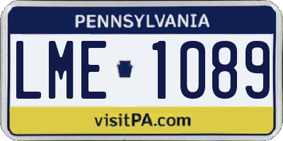 PA license plate LME1089