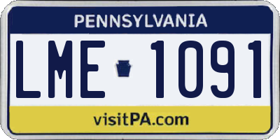 PA license plate LME1091