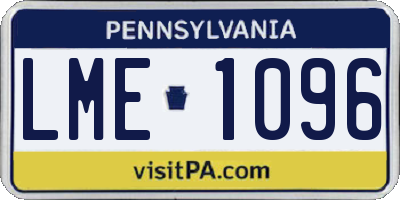 PA license plate LME1096