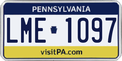 PA license plate LME1097