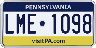PA license plate LME1098