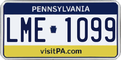 PA license plate LME1099