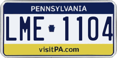 PA license plate LME1104