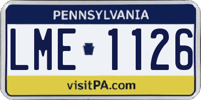 PA license plate LME1126