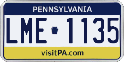 PA license plate LME1135