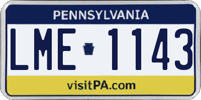 PA license plate LME1143