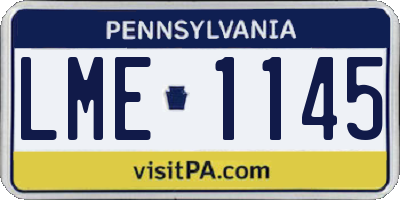 PA license plate LME1145