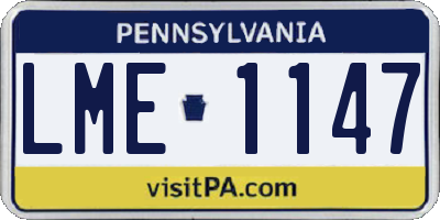 PA license plate LME1147