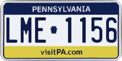 PA license plate LME1156