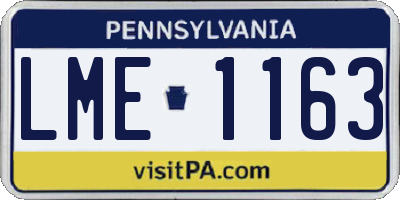 PA license plate LME1163