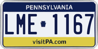 PA license plate LME1167