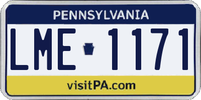 PA license plate LME1171