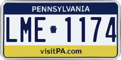 PA license plate LME1174