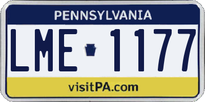 PA license plate LME1177