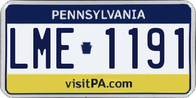 PA license plate LME1191