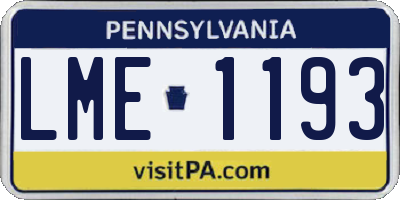 PA license plate LME1193