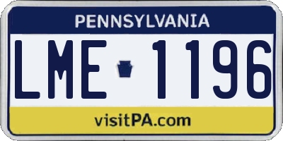 PA license plate LME1196