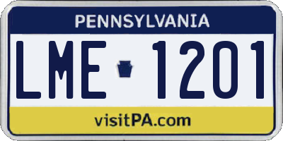 PA license plate LME1201