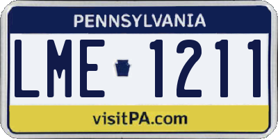 PA license plate LME1211