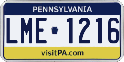 PA license plate LME1216
