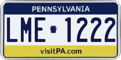 PA license plate LME1222