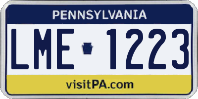 PA license plate LME1223